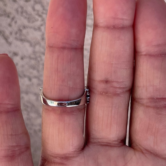 Sterling Silver Tanzanite and White Zircon Gemstone Band Ring Size 7 - Picture 9 of 12